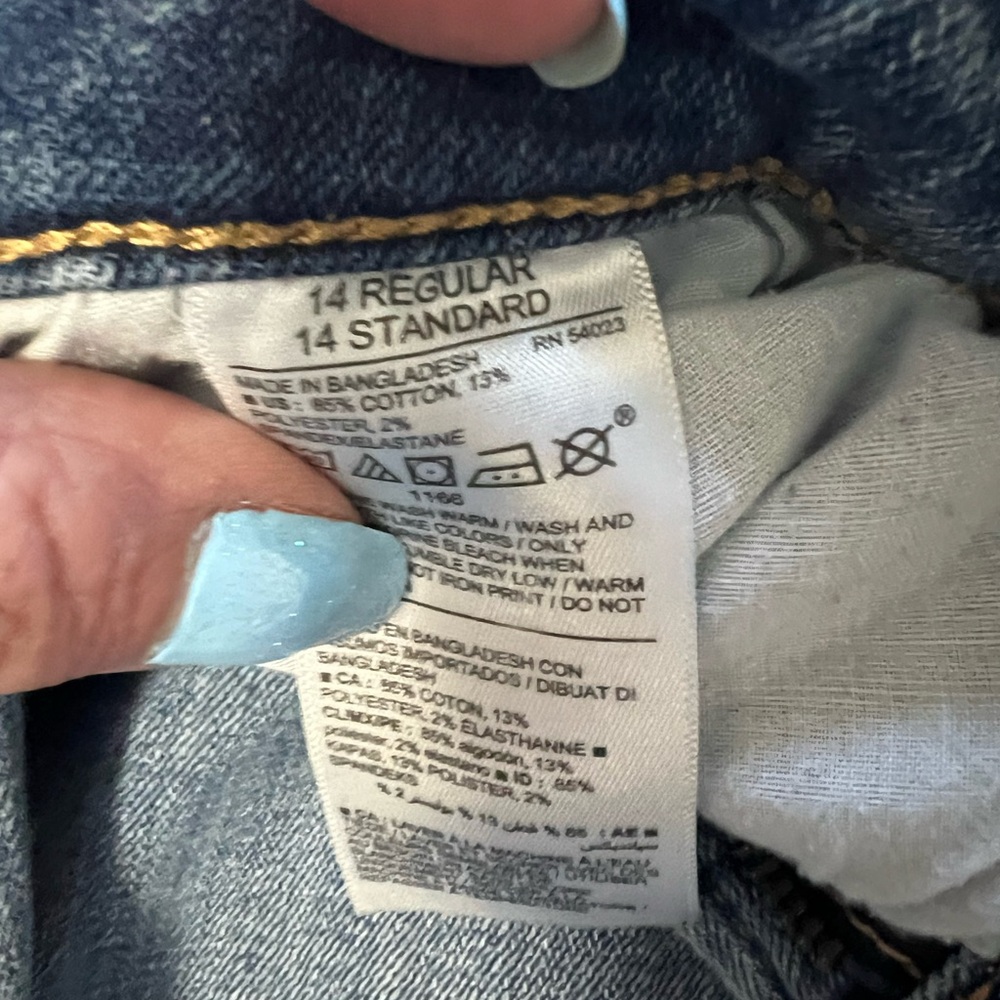 Light Blue Denim Jeans - Classic Wash size 14 $10